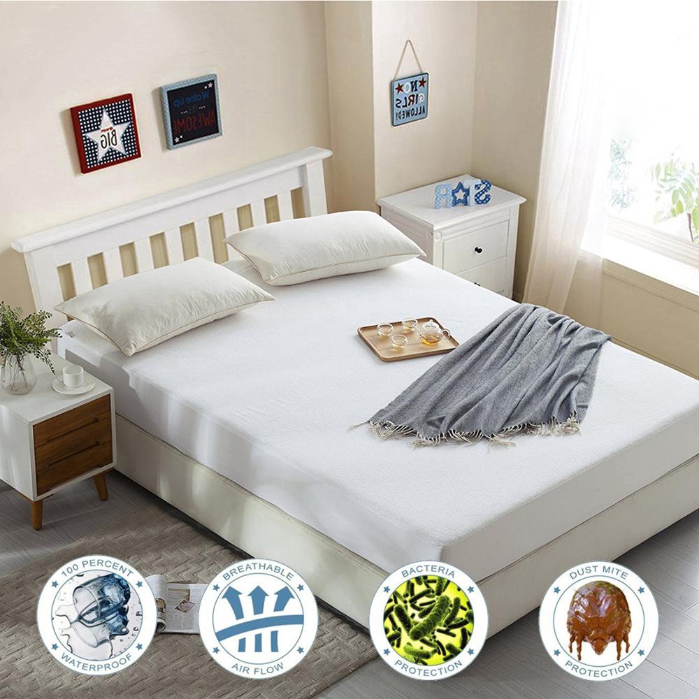 Quilted Mattress Pad Cover Fitted Sheet Waterproof Bed Protector Home Hotel Bed Sheets Shopee Indonesia