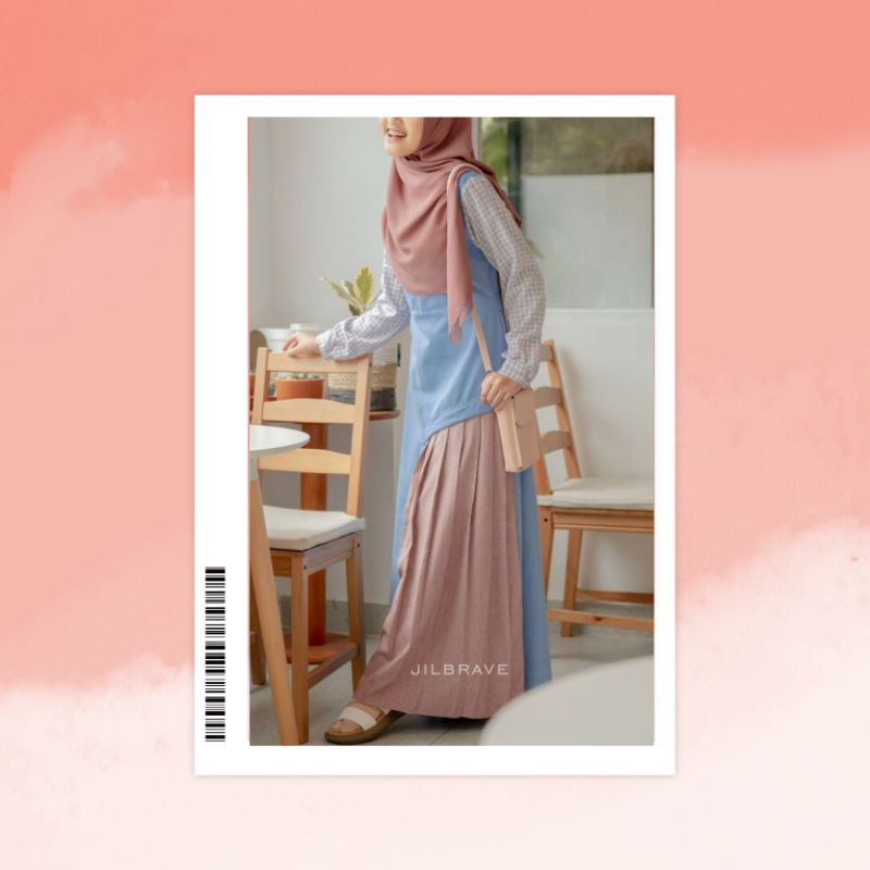 TERMURAH Vazza Dress size M Baby Soft Light Denim Blue by Jilbrave J Story gamis denim biru muda cas