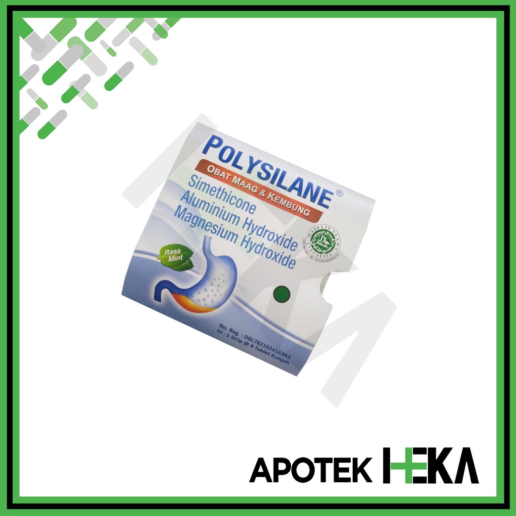 Polysilane Strip Isi 8 Tablet Kunyah - Obat Maag dan Kembung (SEMARANG)