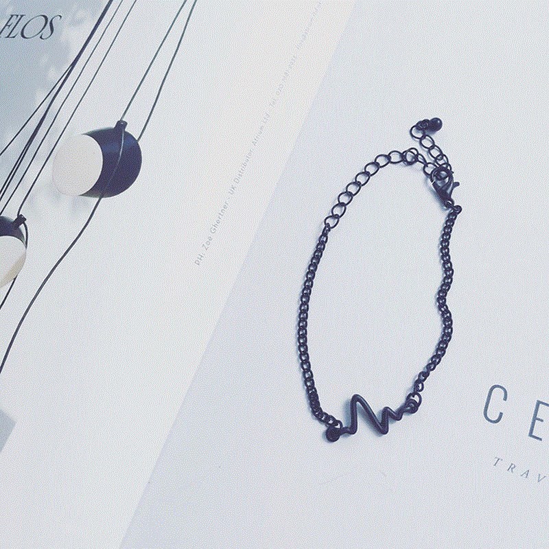 MURMURE.ID | GELANG TANGAN KAKI RANTAI KOREA DENGAN LIONTIN DETAK JANTUNG JW006-6