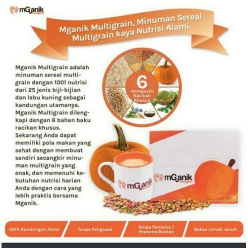 Mganik Multigrain 500 Gram 20 Sachet M ganik M-Ganik Minuman Sereal Multigrain Gula Darah Diabetes