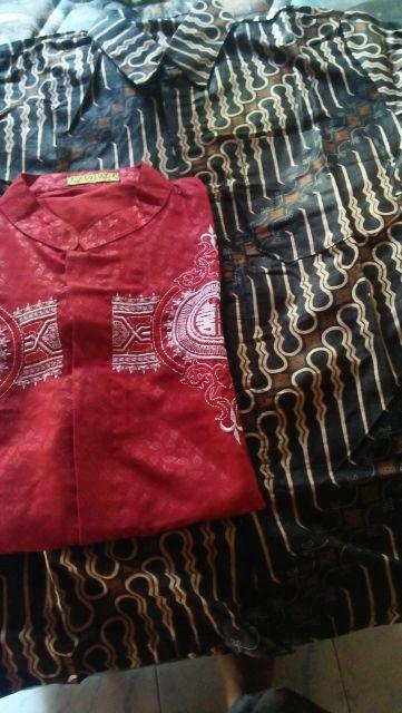 Kemeja Batik Pria Lengan Panjang Size M L Xl Xxl  Bswart Batik Hrb026 Kenongo Hem Panjang Padi