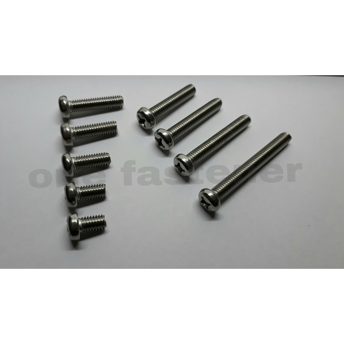 100 PC Baut Obeng JP M6x45 Putih kepala obeng plus baut 10