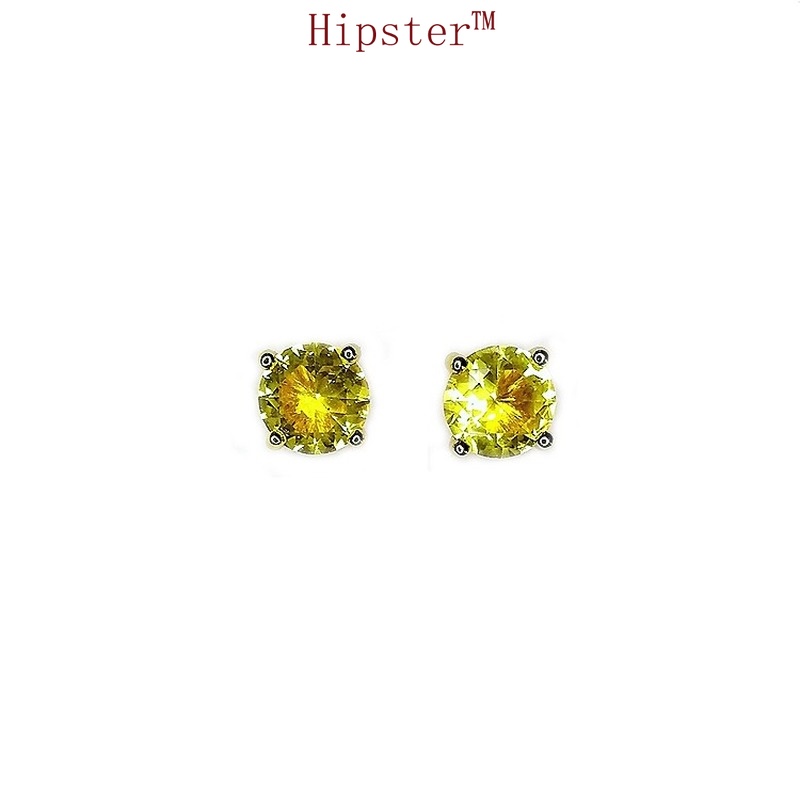 New Retro Simple, Temperamental and Personalized Natural Citrine Stud Earrings