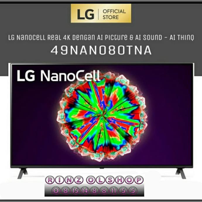 Ready&Siapkirim Led Tv Lg 49Nano80 Smart Tv Uhd 4K Nano Cell Ai Thinq 49Nano80Tna