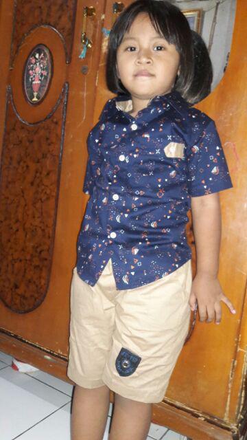 Setelan Kemeja Motif Garis Kotak [ Harga Termurah ]