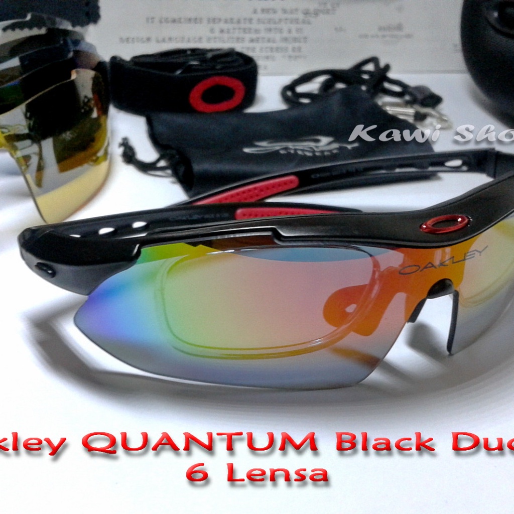 Harga Grosir Kacamata Premium QUANTUM Black Red 6 Lensa