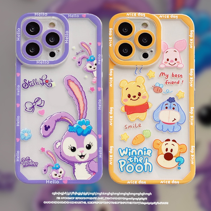 Soft Case TPU Transparan Motif Beruang Cover Iphone 14 13 Pro Max 12 11 XS XR X 8 7 6 Plus Mini SE