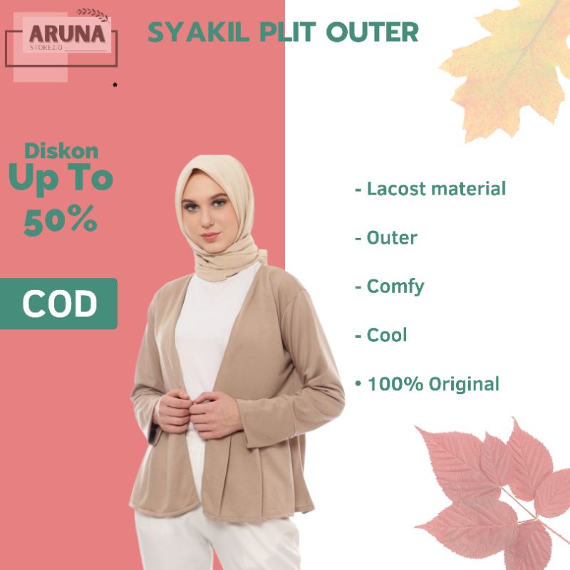 Outerwear Wanita Outer Muslim Murah Terbaru Kekinian Syakil Plit Outer