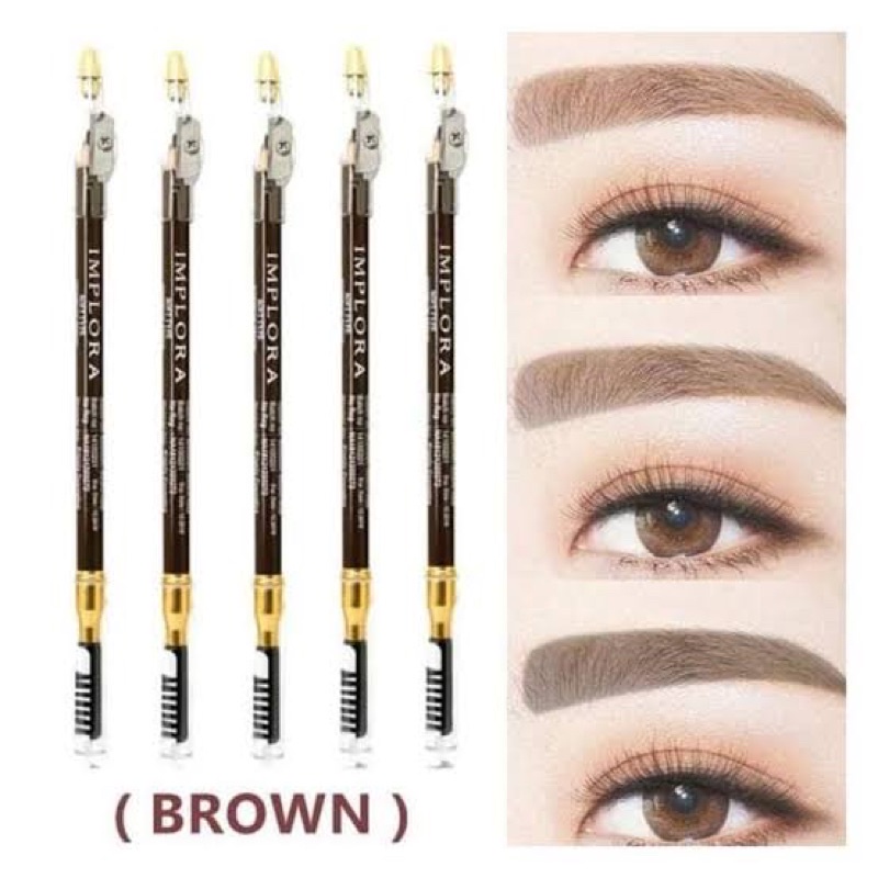 pensil alis peraut kuas implora eyebrow coklat / hitam