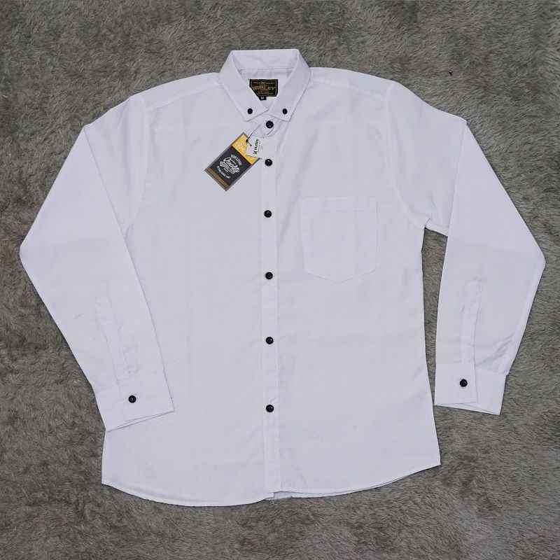 Hurley Kemeja Putih Polos Pria Lengan Panjang Distro Premium Quality