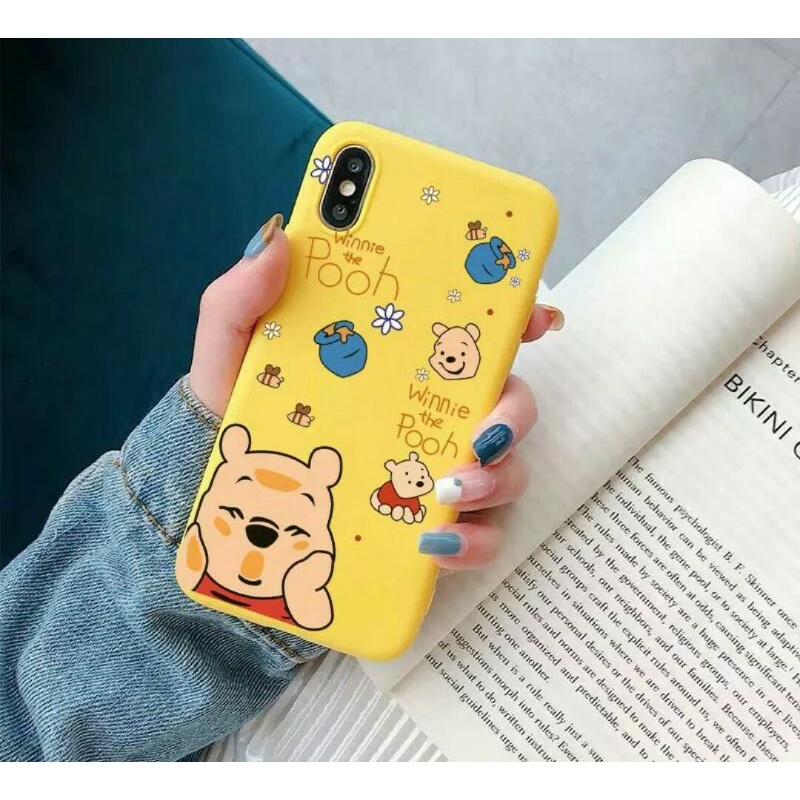 Softcase Vivo Y91 / Y93 / Y95 Case karakter Winnie kuning ( Fingerprint belakang)