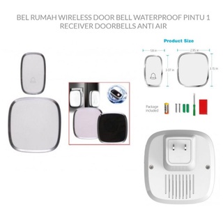 Bel Rumah Wireless Door Bell 3000AC Waterproof Pintu 1 Recevier/ Door Bell / Bell Pintu 1 Remot