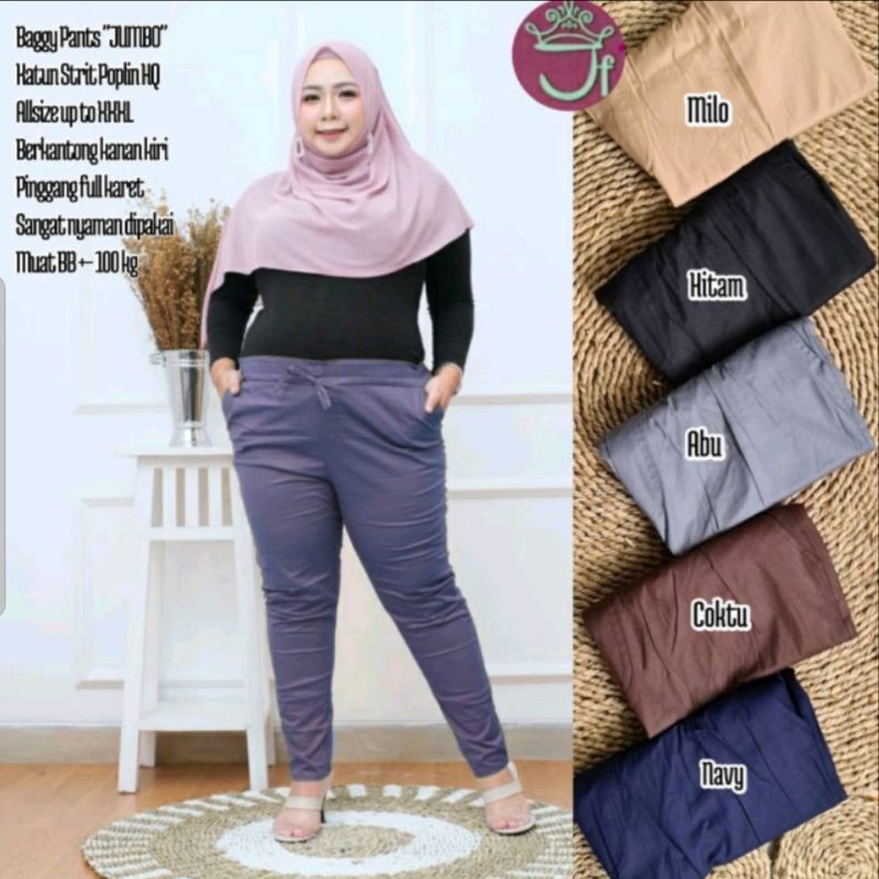 Celana Baggy Jumbo Stretch Premium/Celana Marsya Big Size