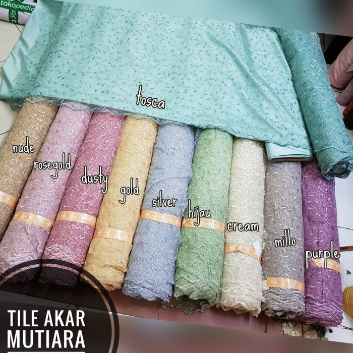 KAIN BROKAT TILE MUTIARA. BRUKAT AKAR. BAHAN KEBAYA MODERN DRES