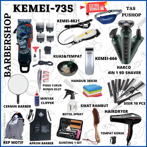 Paket Barbershop Lengkap Original Alat Cukur Rambut Paket Peralatan Usaha Barbershop Super Taper Ori