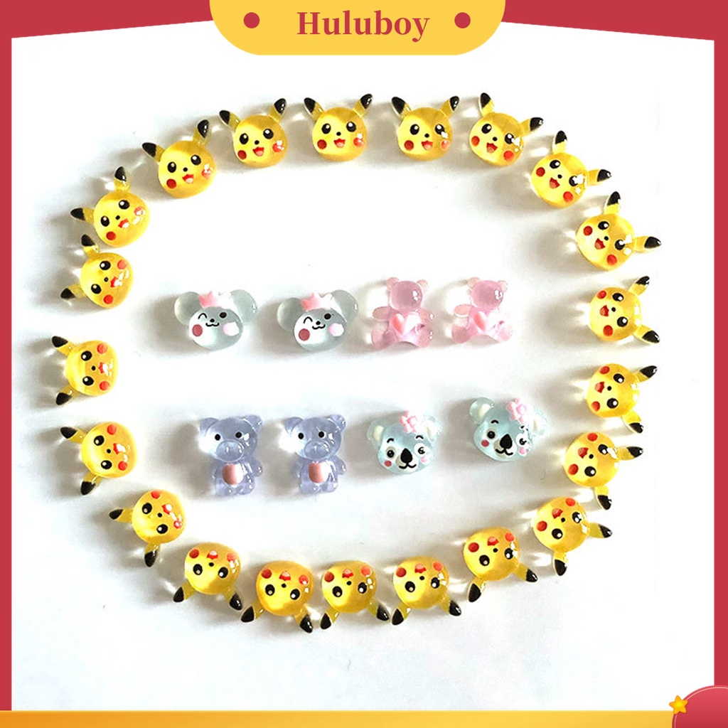 Huluboy Huluboy♡ 1pc Stiker Kuku 3D Motif Kartun Bahan Resin Untuk Dekorasi Nail Art