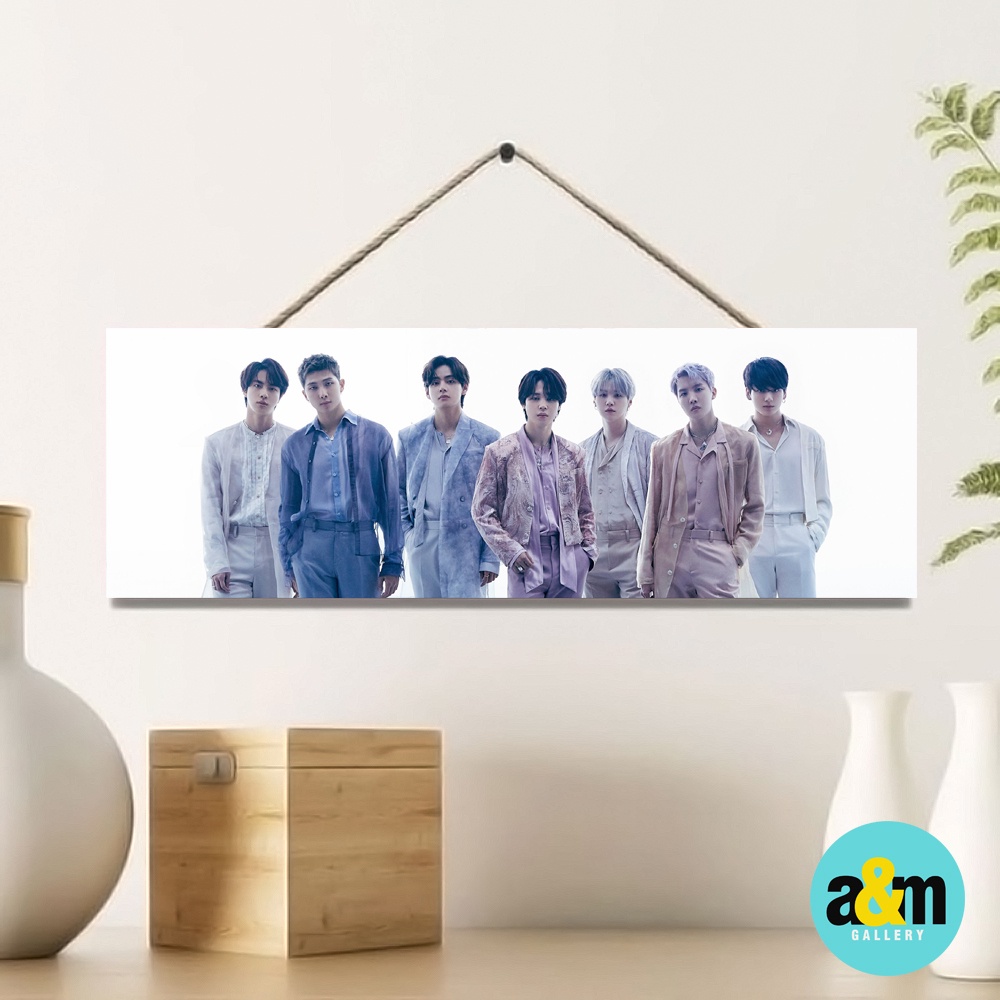 Poster Kayu BTS Ukuran 10 x 30 cm I Hiasan Dinding Dekorasi Kamar I Poster Kayu K-POP Dekorasi Kamar - A&amp;M