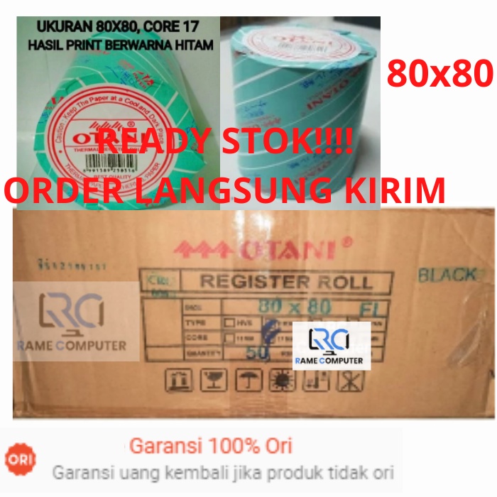 OTANI KERTAS THERMAL 80MM X 80MM STRUK KASIR 80x80 / 80 x 80 - isi 10 ROLL