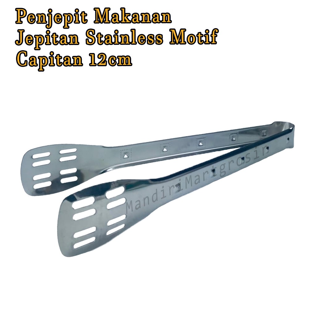 Jepitan Stainless Motif *Penjepit Makanan * 12cm