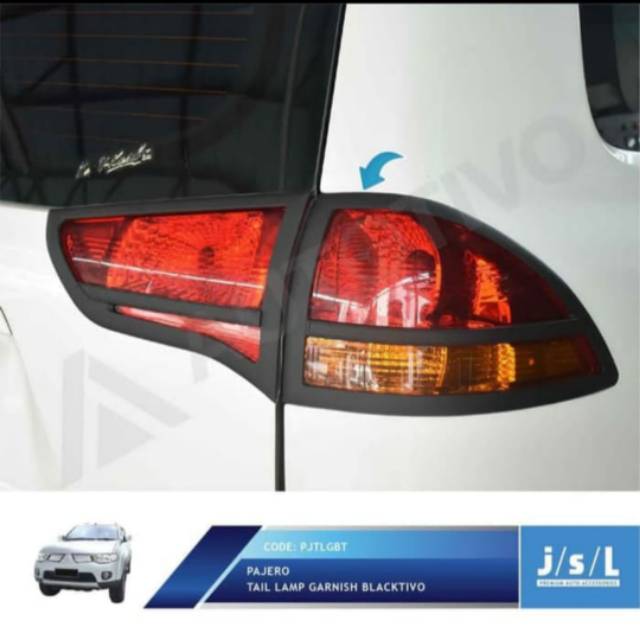 Garnish lampu belakang Pajero sport Hitam &amp; Chrome / tail lamp garnish jsl