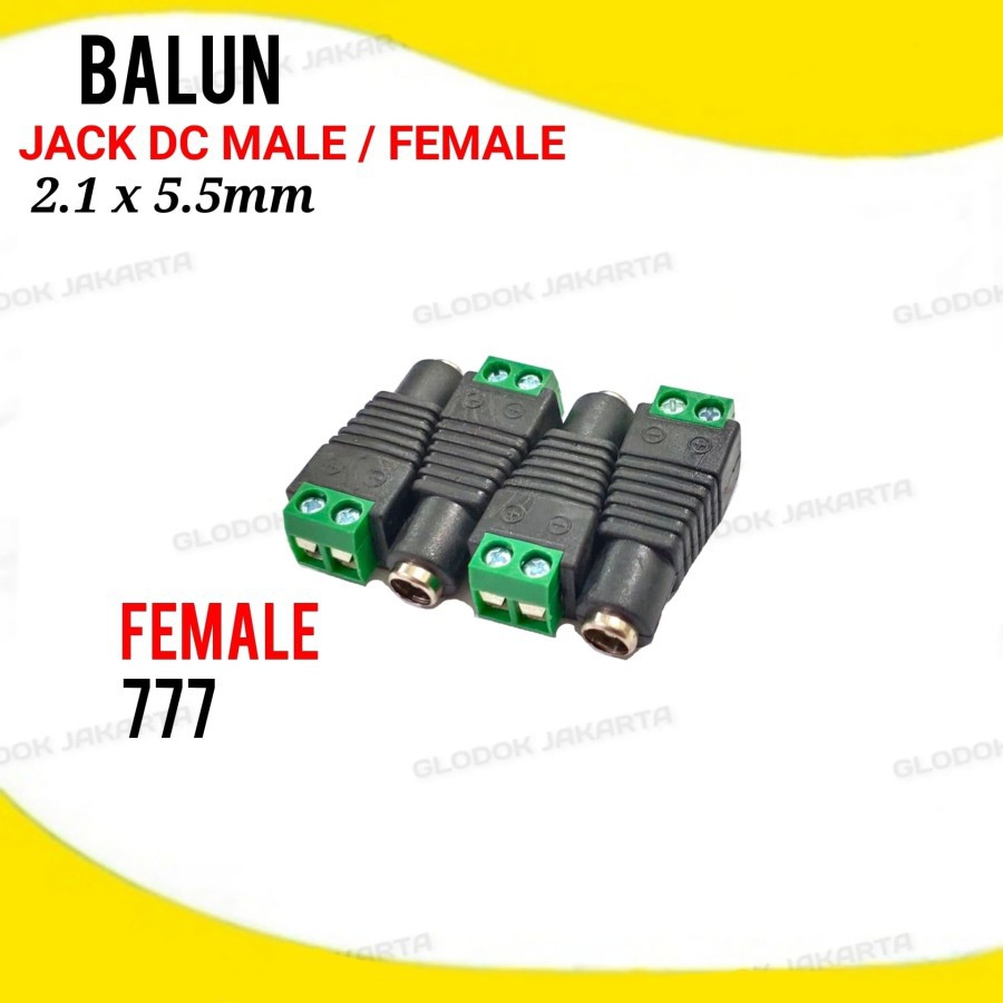 Jack BNC Balun DC Baut Jantan Betina 2.1x5.5mm Male Female Socket