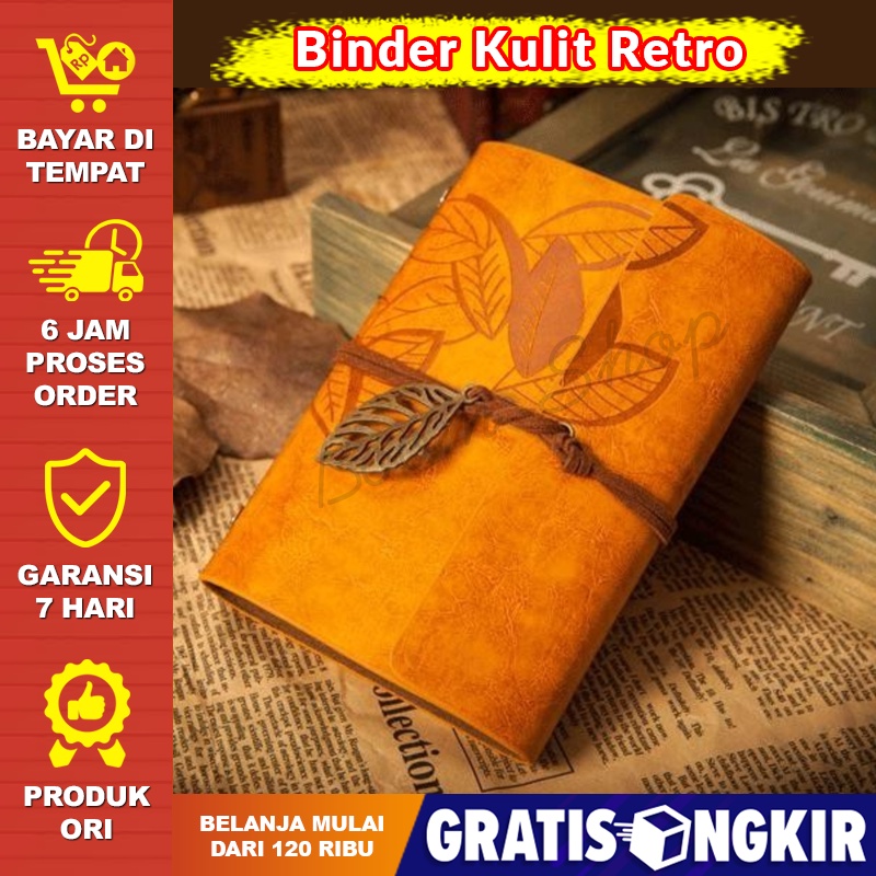 

Binder Kulit Aesthetic A6 Unik Retro Leaf Buku Diary Notebook Buku Jurnal Kulit Retro Leaf Kertas A6