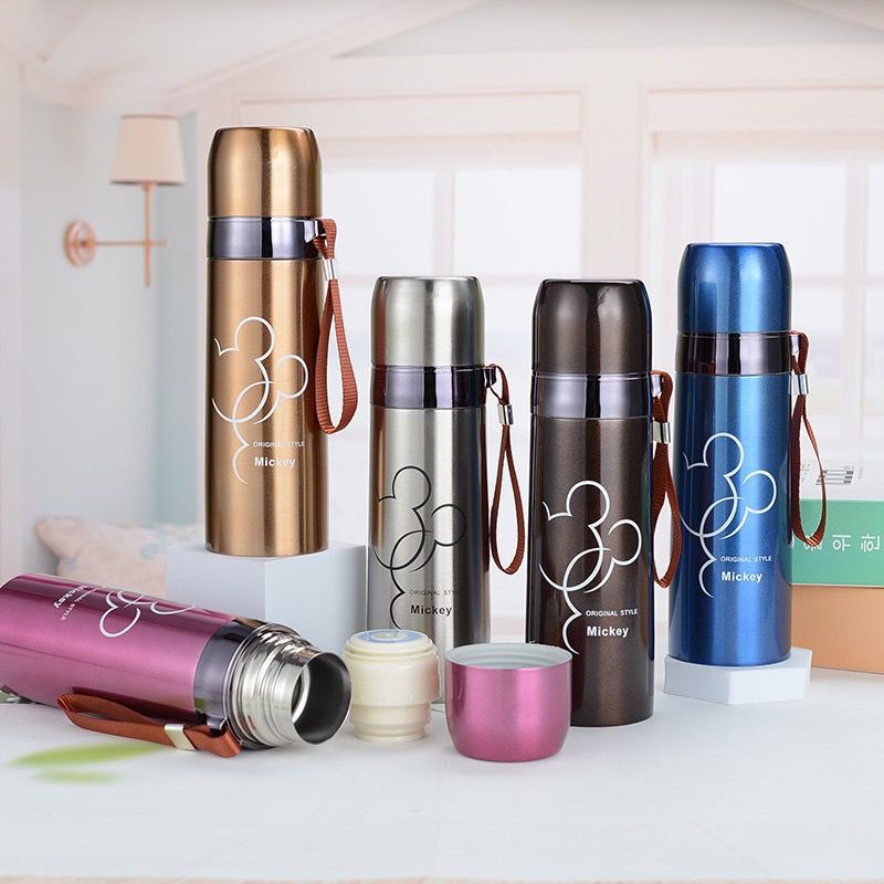(COD)TERMOS/BOTOL STAINLESS STEEL TAHAN PANAS/DINGIN TEMPAT AIR MINUM MOTIF MIKI/ 500ML Chail