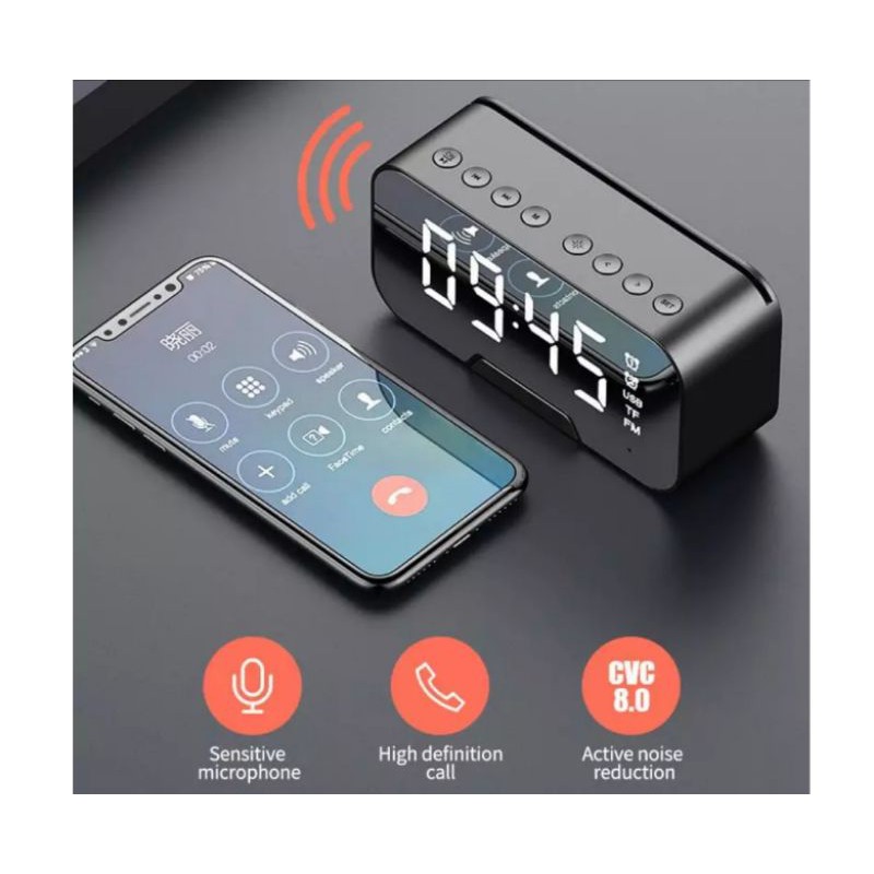 Speaker mini super bass clock LED display Bluetooth terbaru promo jam alarm  Bluetooth Lampu led