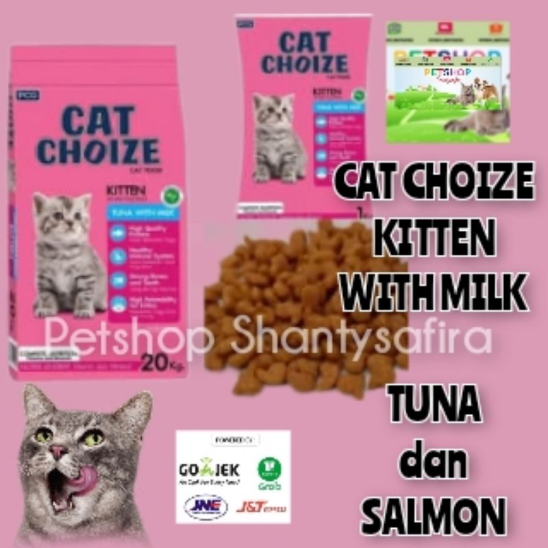 MAKANAN KUCING CAT CHOIZE KITTEN 20 KG / 20KG SALMON / TUNA WITH MILK