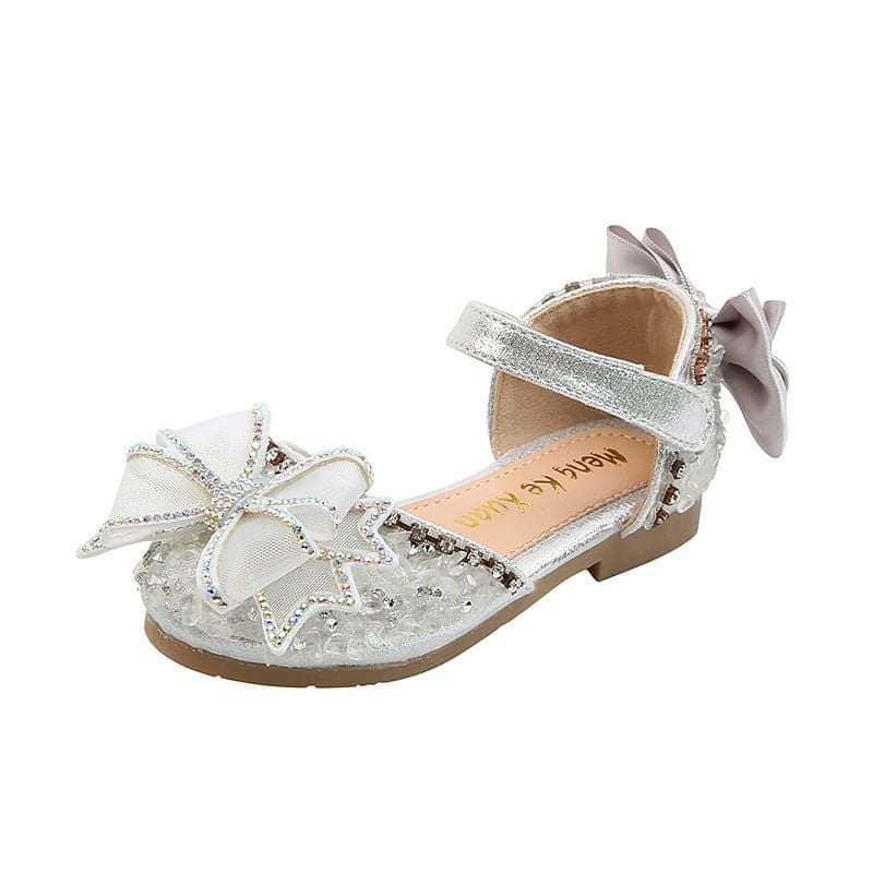 Sepatu Sandal Pesta Anak Perempuan Ribbon Pearl Sparkle