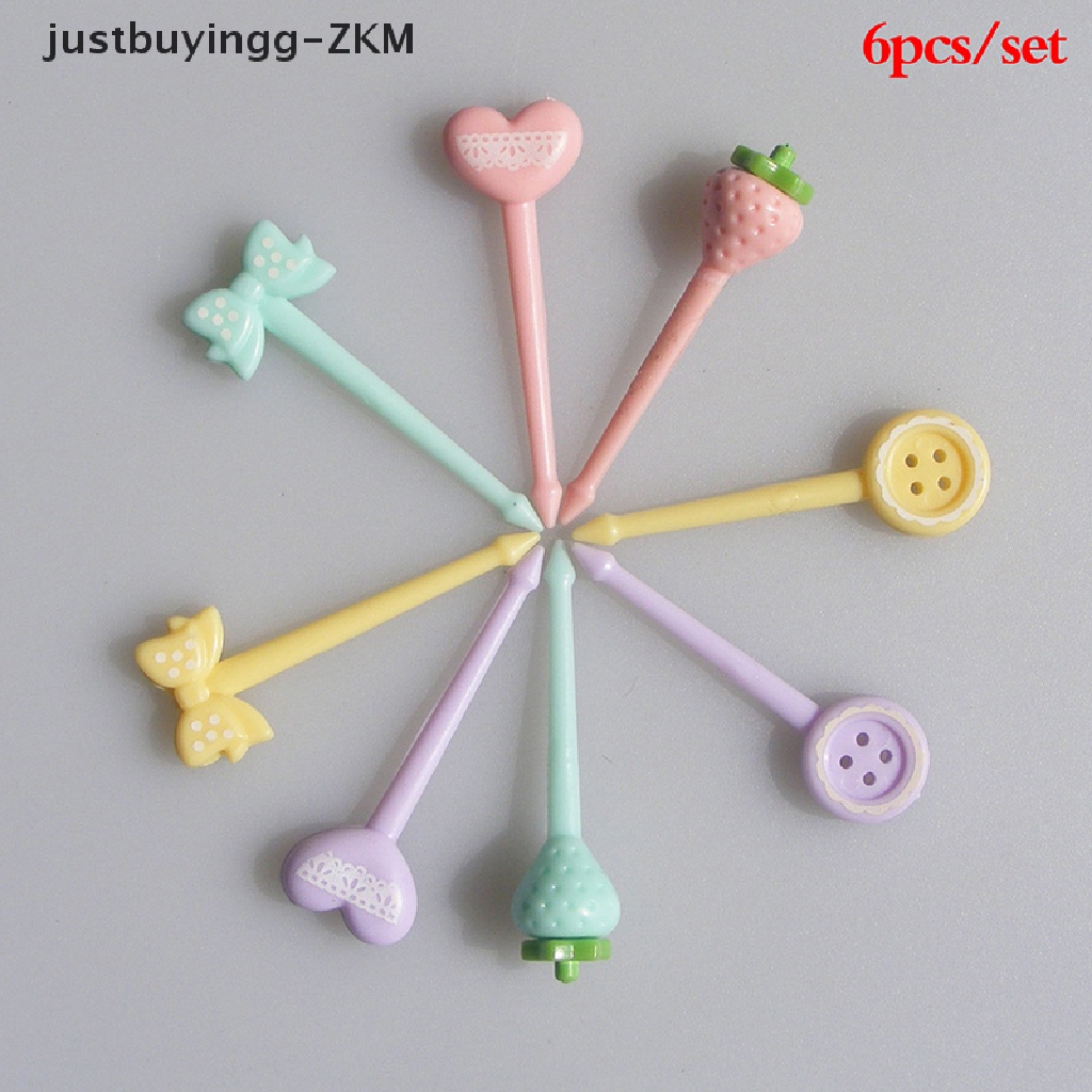 [justbuyingg] Cute Fruit Fork Mini Cartoon Children Snack Cake Dessert Pick Toothpick Bento [zkm]