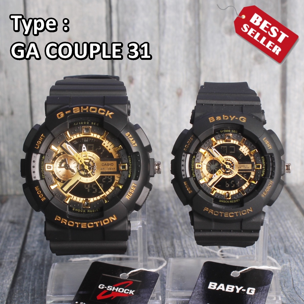 PRODUK TERLARIS !!! Baby-G BA-110 Hitam Gold Rosegold Jam tangan wanita &amp; anak anak digital anti air sporty