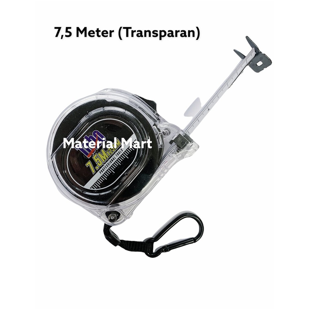 Meteran Roll 7,5M Transparan TOHO 2 SISI Premium Alat Ukur 7,5 Meter | Material Mart