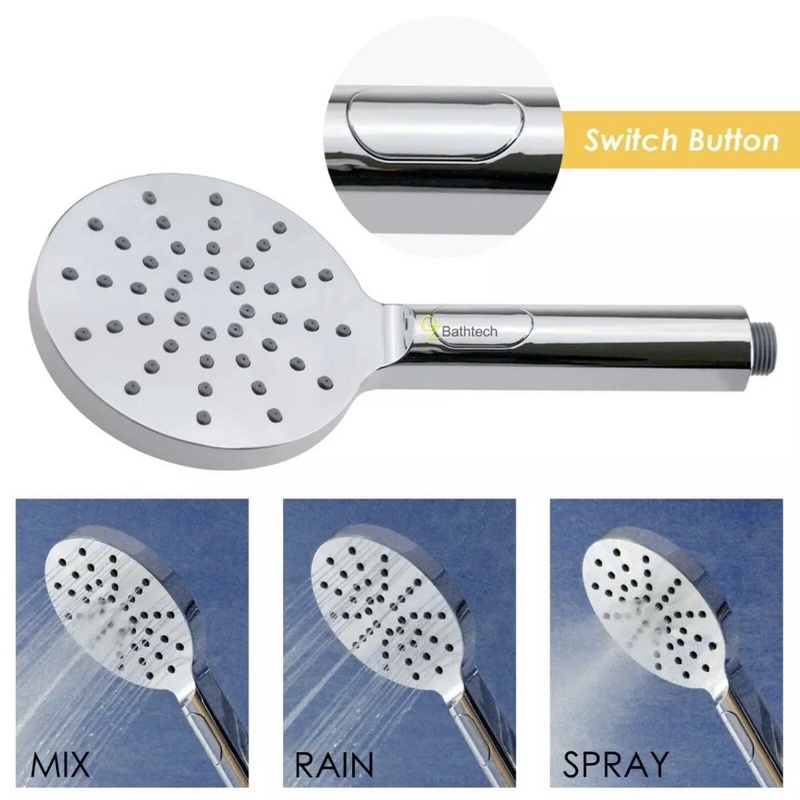 688 HandShower Set 3 Mode / Shower Mandi Hand Shower Kepala Air Push Button Paket Set