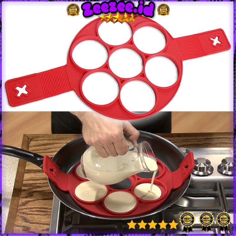 Cetakan Pancake Maker 7 Hole - JSC2558 - Red