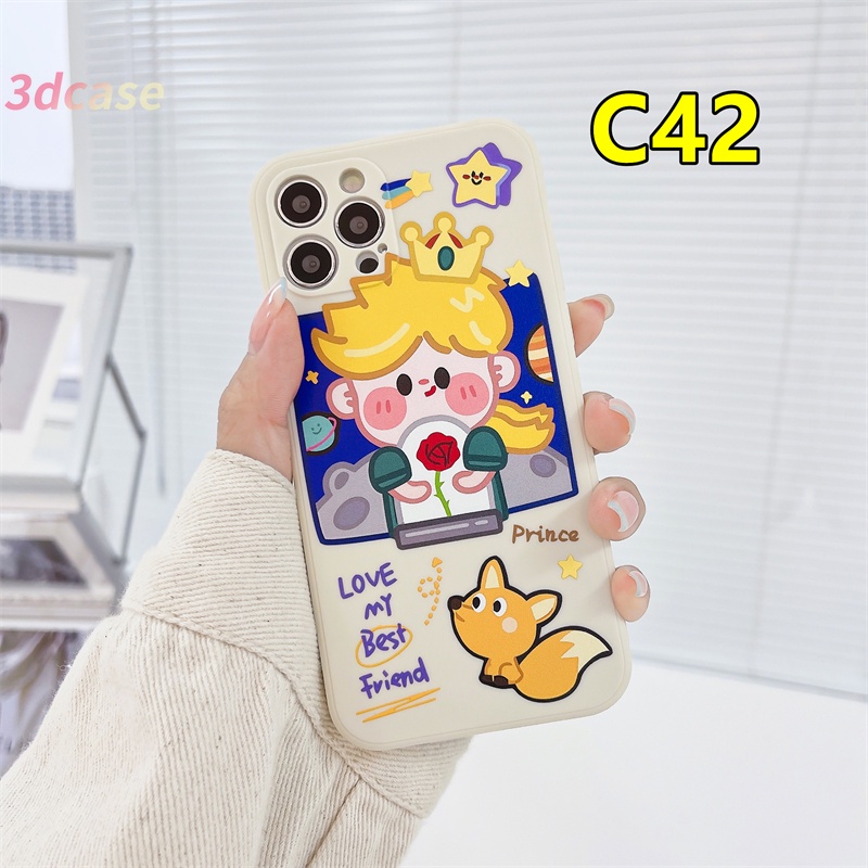 Casing Xiaomi Redmi Note 9 8 10 10S 9 PRO MAX 9S Xiaomi Redmi POCO X3 NFC X3 PRO M3 Redmi 9 9C NFC 9A 9i 9T 9 PRO Power 10X POCO M2 PRO A16 A74 A15 VIVO Motif Couples Cartoon Princess Anti-fall Case