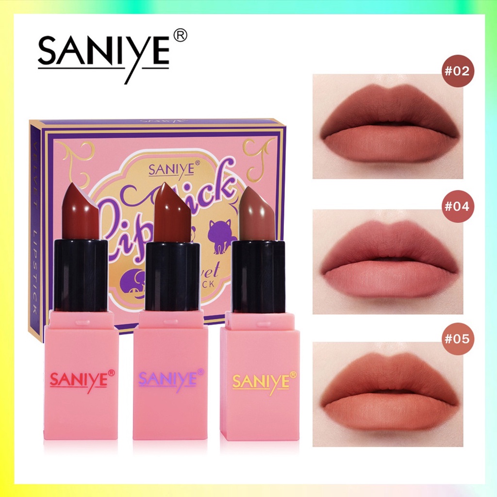 SANIYE Magic Mini Velvet Matte Lipstick durable and anti-fade 6 Warna SA016