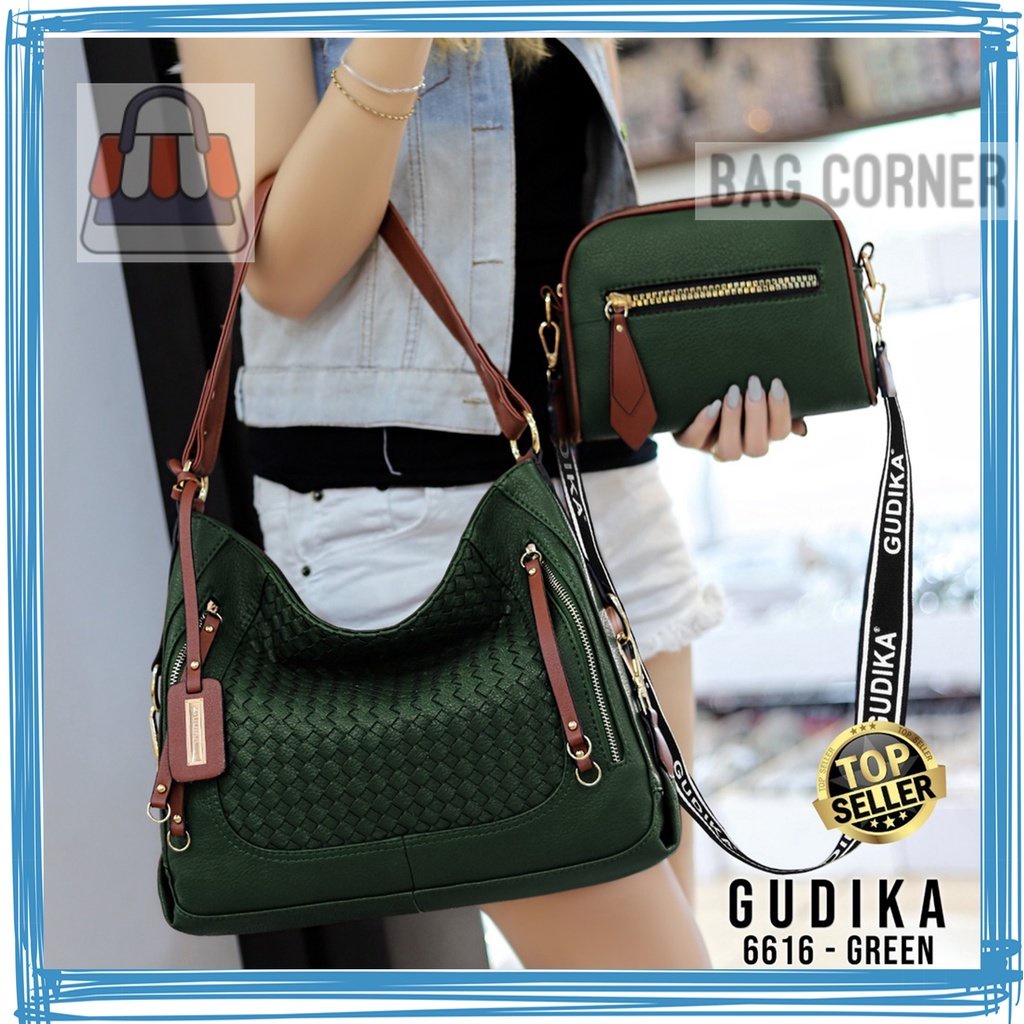 BagCorner - GUDIKA - tas batam tas wanita free slingbag mini (2in1) import terbaru bahan kulit PU su