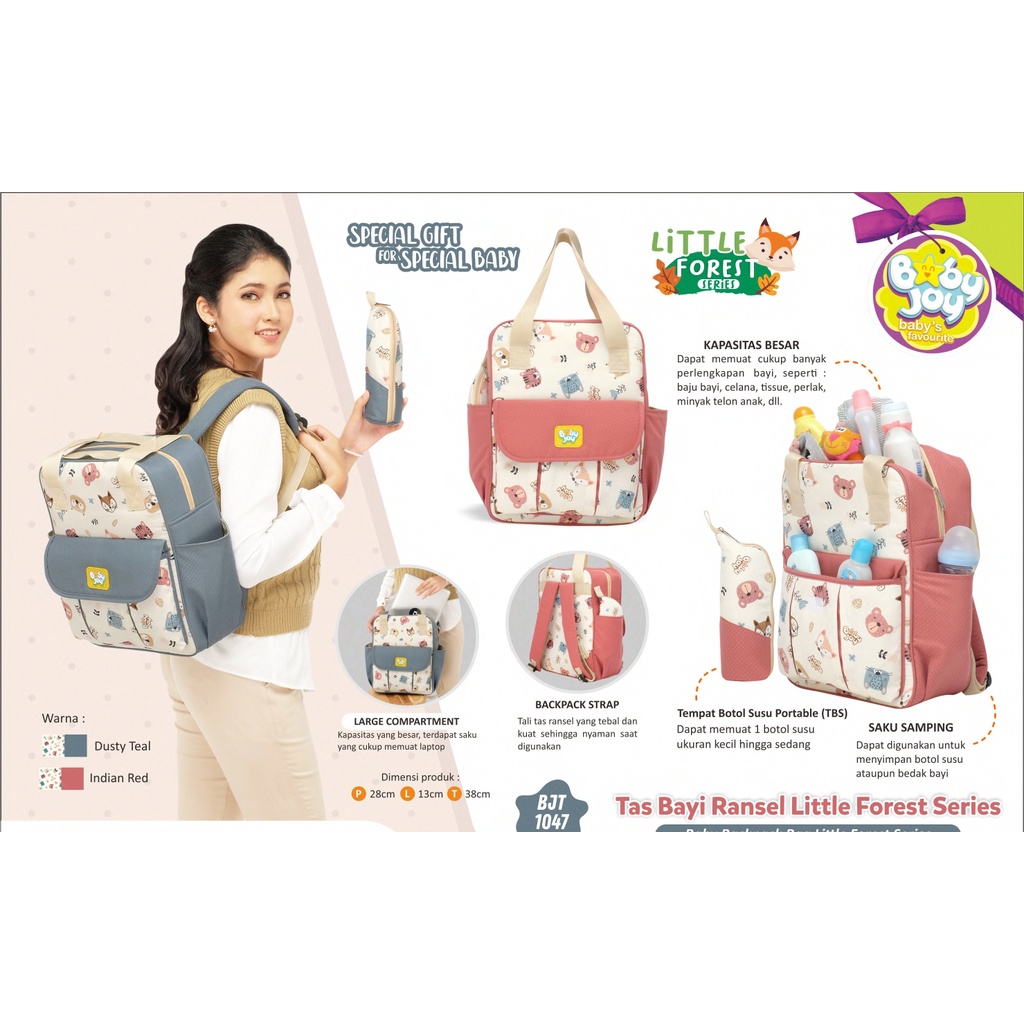 Tas Bayi Ransel Popok Diaper Bag Baby Joy Little Forest BJT 1047