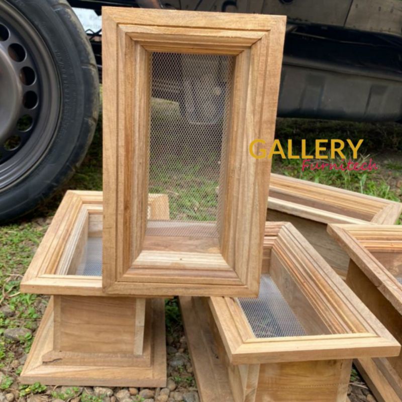 Loster Minimalis Kayu Jati - Kawat Nyamuk