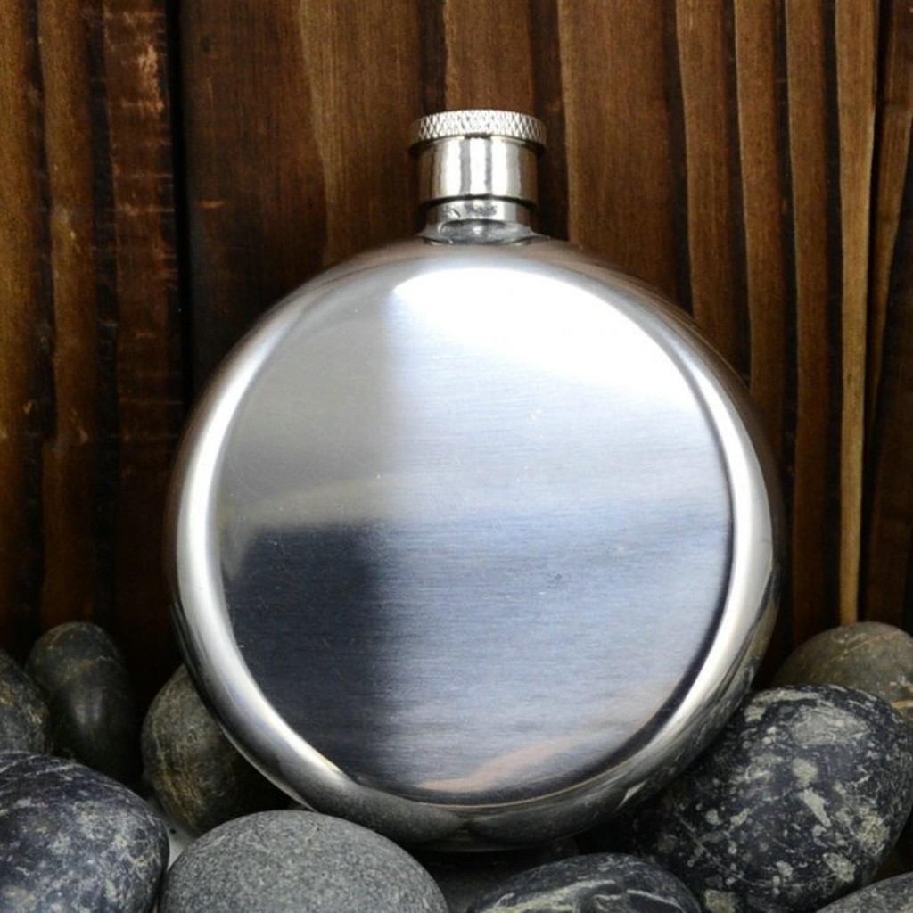 Botol Minum Wine Bir Flask Hip Round Shape Stainless Steel