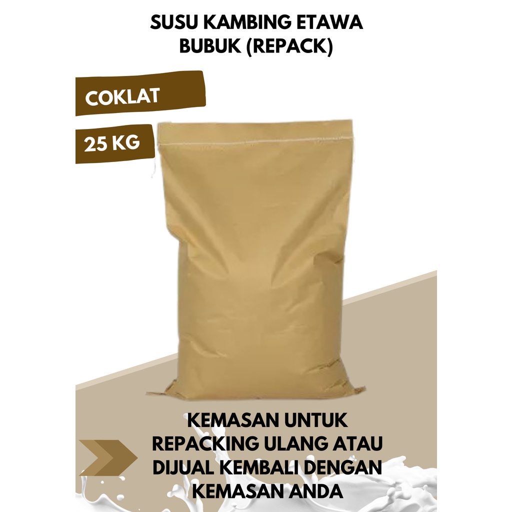 

( REPACK / CURAH ) Susu Kambing Etawa Bubuk 25 kilogram Cokelat
