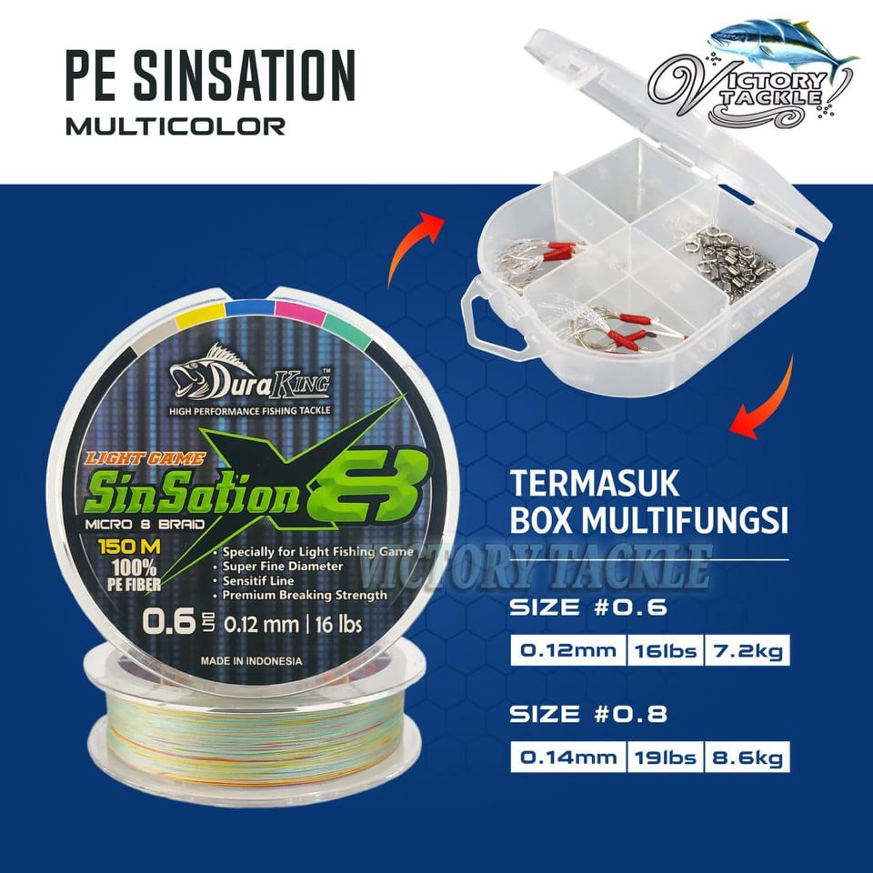 DURAKING SINSATION X8 LIGHT GAME 300 METER | SENAR PANCING | BENANG PE