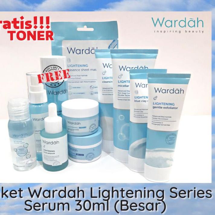 Barang Ori% Wardah Lightening Series Paket , Free Toner (Serum 30ml) dan dapatkan Hadiahnya GAP1
