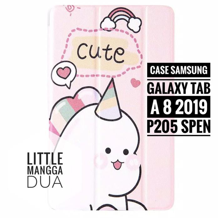 Case Samsung Galaxy Tab A 8 2019 P205 Spen Cover Lucu Tab A8 2019 - Purple Unicorn