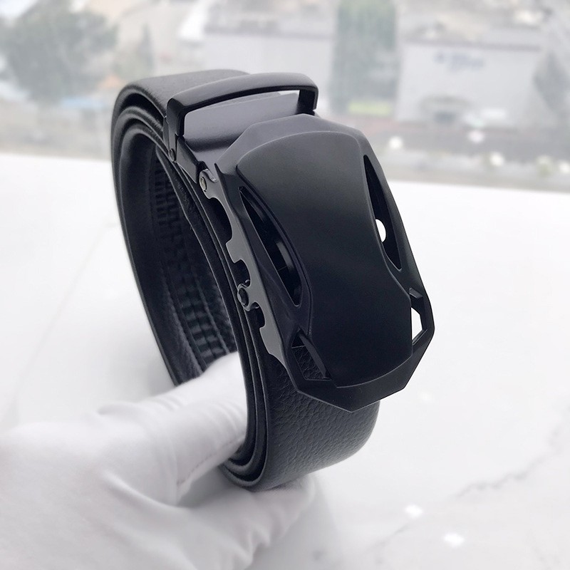 Ikat Pinggang Kulit Pria Luxury Automatic Buckle Imporr / Sabuk Kulit Model Rel Untuk Pria