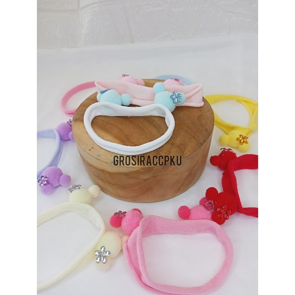 Headband bayi pom pom minni mouse super lembut