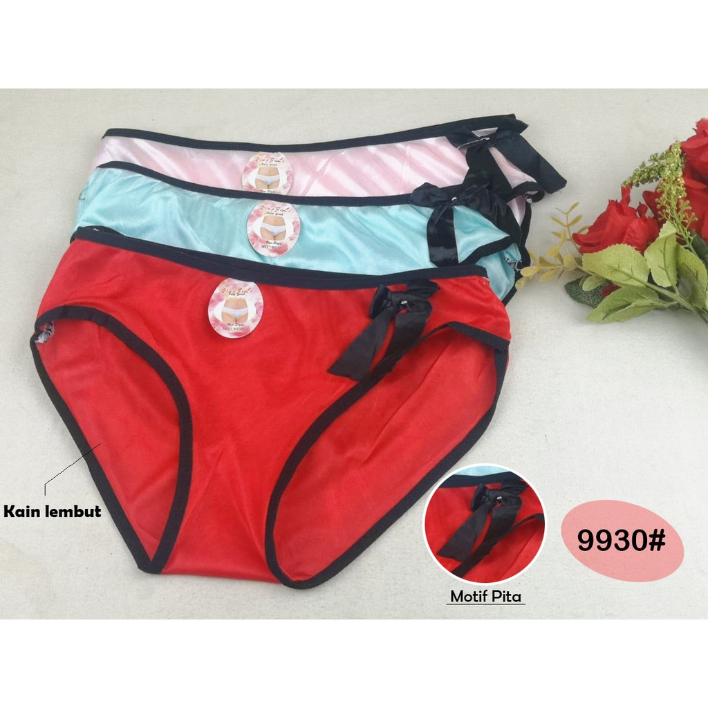 CELANA DALAM WANITA 9930 Celana Dalam Wanita Motif Pita Fashion Korea Import Murah Surabaya