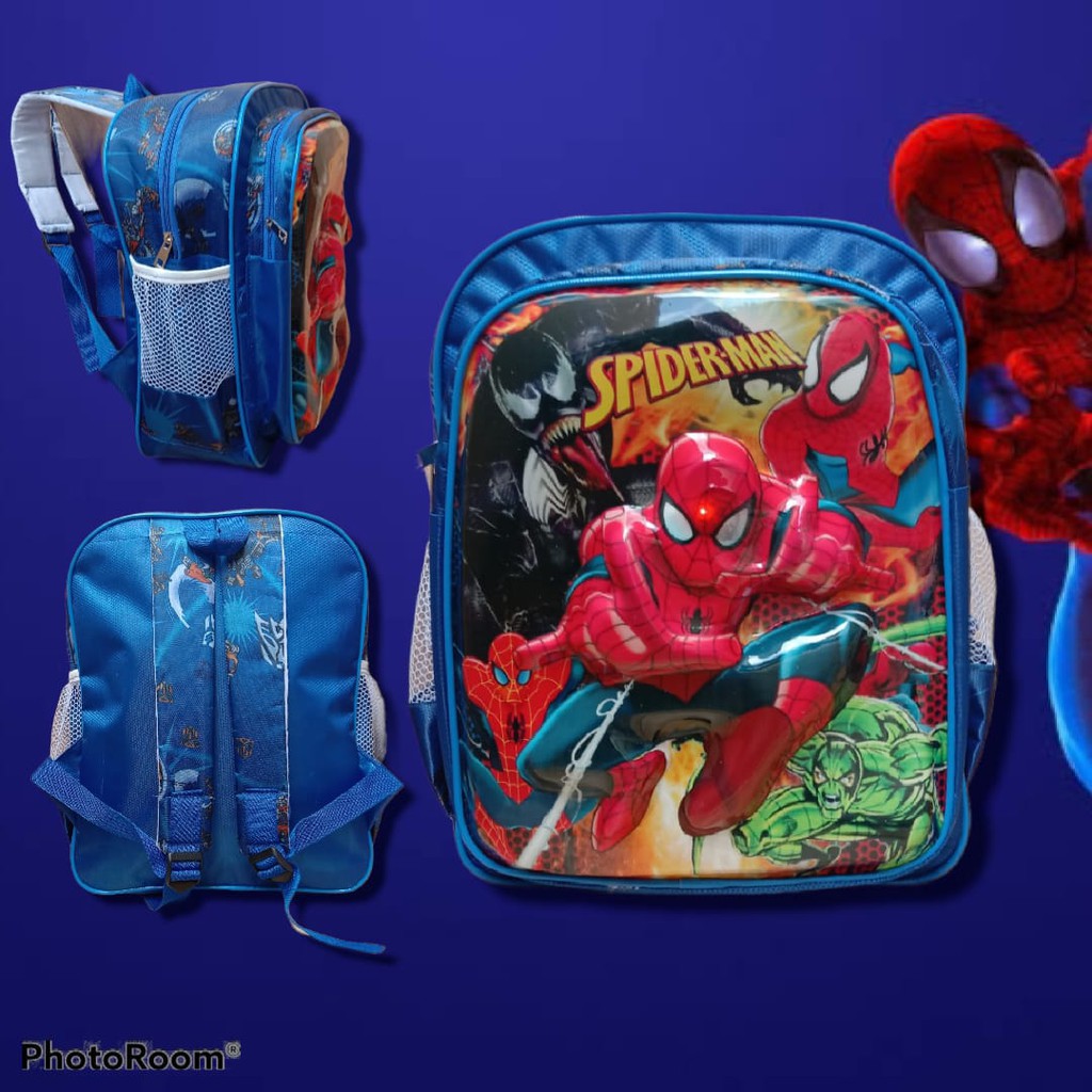 Tas Ransel Anak Laki-Laki Paud/Tk Spiderman Lampu Led